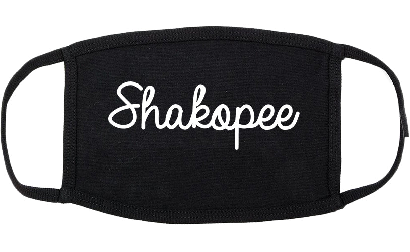 Shakopee Minnesota MN Script Cotton Face Mask Black