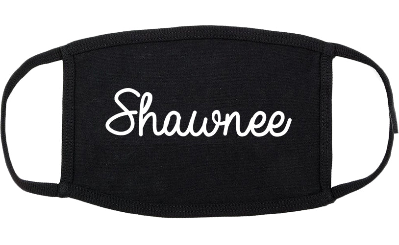 Shawnee Oklahoma OK Script Cotton Face Mask Black