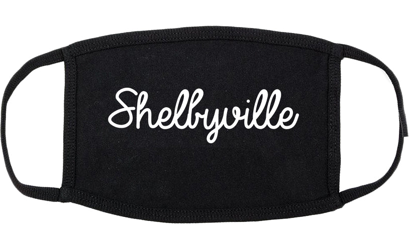 Shelbyville Illinois IL Script Cotton Face Mask Black