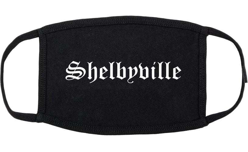 Shelbyville Indiana IN Old English Cotton Face Mask Black
