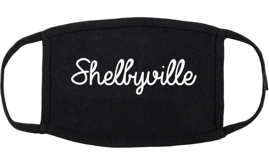 Shelbyville Tennessee TN Script Cotton Face Mask Black