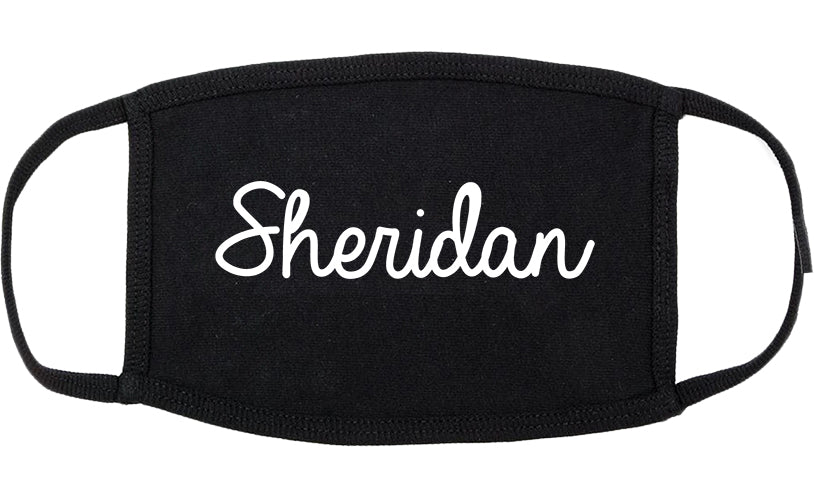 Sheridan Wyoming WY Script Cotton Face Mask Black