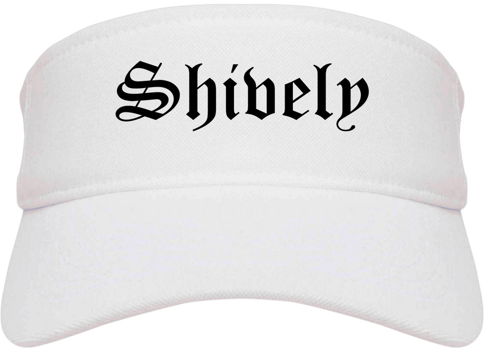 Shively Kentucky KY Old English Mens Visor Cap Hat White