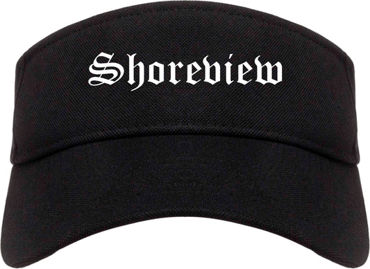 Shoreview Minnesota MN Old English Mens Visor Cap Hat Black