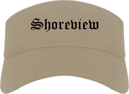 Shoreview Minnesota MN Old English Mens Visor Cap Hat Khaki