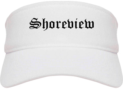 Shoreview Minnesota MN Old English Mens Visor Cap Hat White