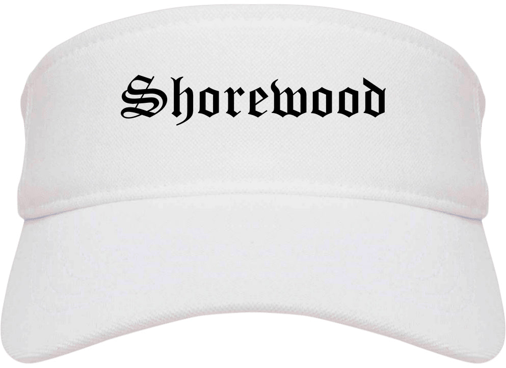 Shorewood Illinois IL Old English Mens Visor Cap Hat White