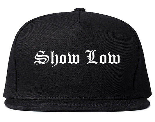 Show Low Arizona AZ Old English Mens Snapback Hat Black