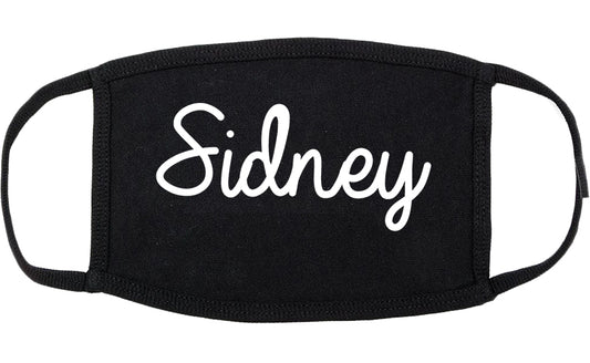 Sidney Nebraska NE Script Cotton Face Mask Black