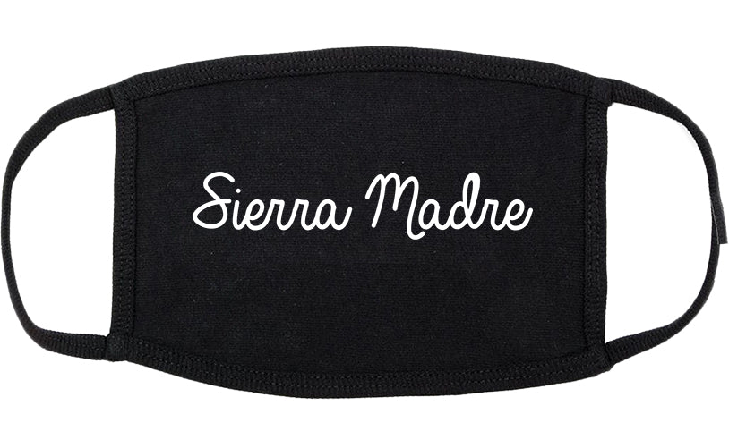 Sierra Madre California CA Script Cotton Face Mask Black