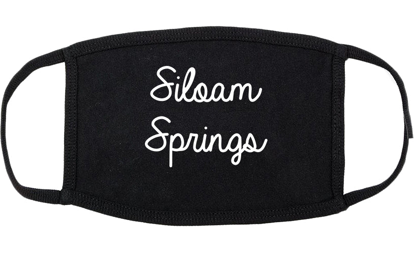 Siloam Springs Arkansas AR Script Cotton Face Mask Black