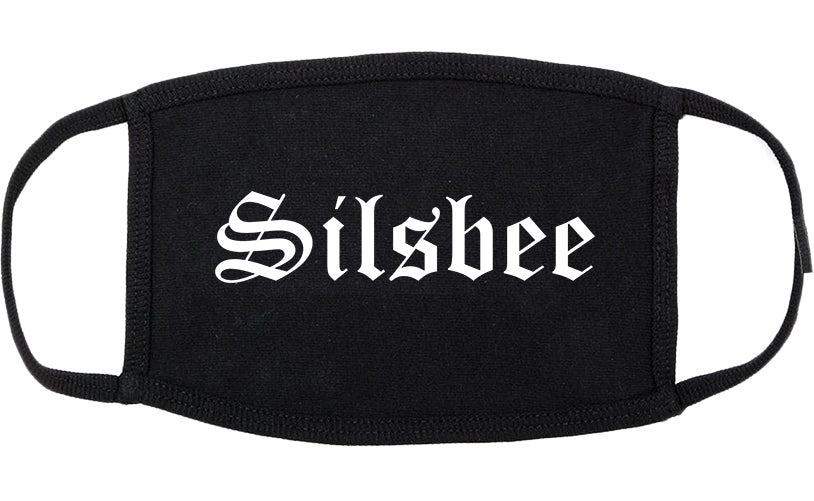 Silsbee Texas TX Old English Cotton Face Mask Black