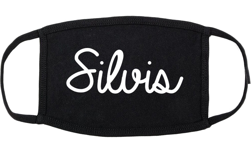 Silvis Illinois IL Script Cotton Face Mask Black