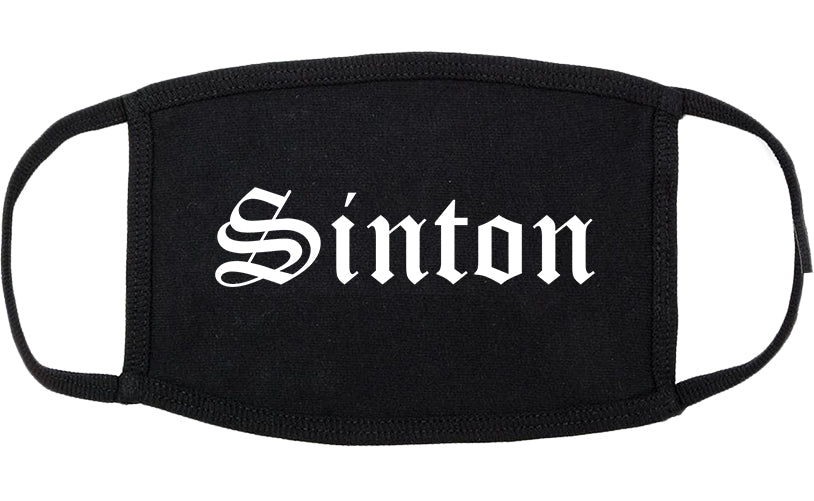 Sinton Texas TX Old English Cotton Face Mask Black