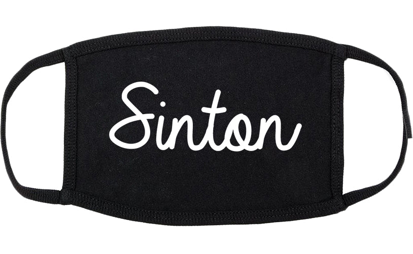 Sinton Texas TX Script Cotton Face Mask Black