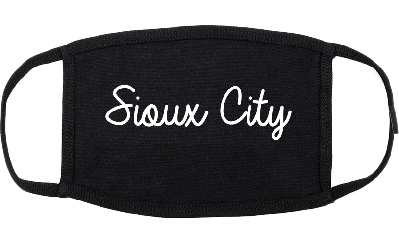 Sioux City Iowa IA Script Cotton Face Mask Black