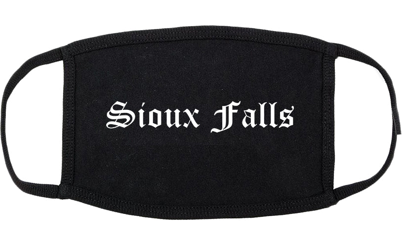 Sioux Falls South Dakota SD Old English Cotton Face Mask Black