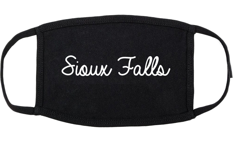 Sioux Falls South Dakota SD Script Cotton Face Mask Black
