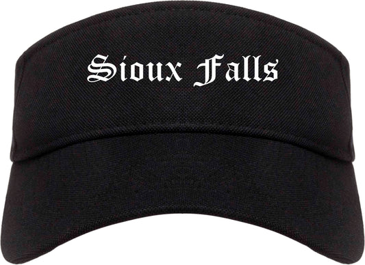 Sioux Falls South Dakota SD Old English Mens Visor Cap Hat Black