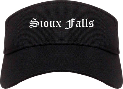 Sioux Falls South Dakota SD Old English Mens Visor Cap Hat Black