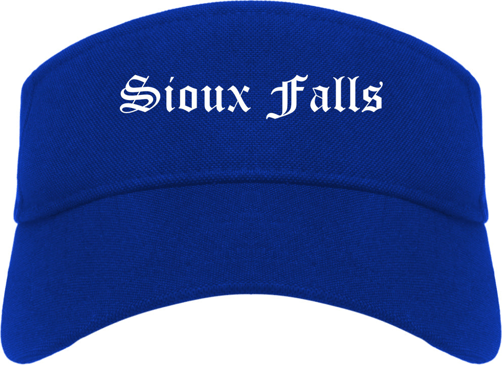 Sioux Falls South Dakota SD Old English Mens Visor Cap Hat Royal Blue
