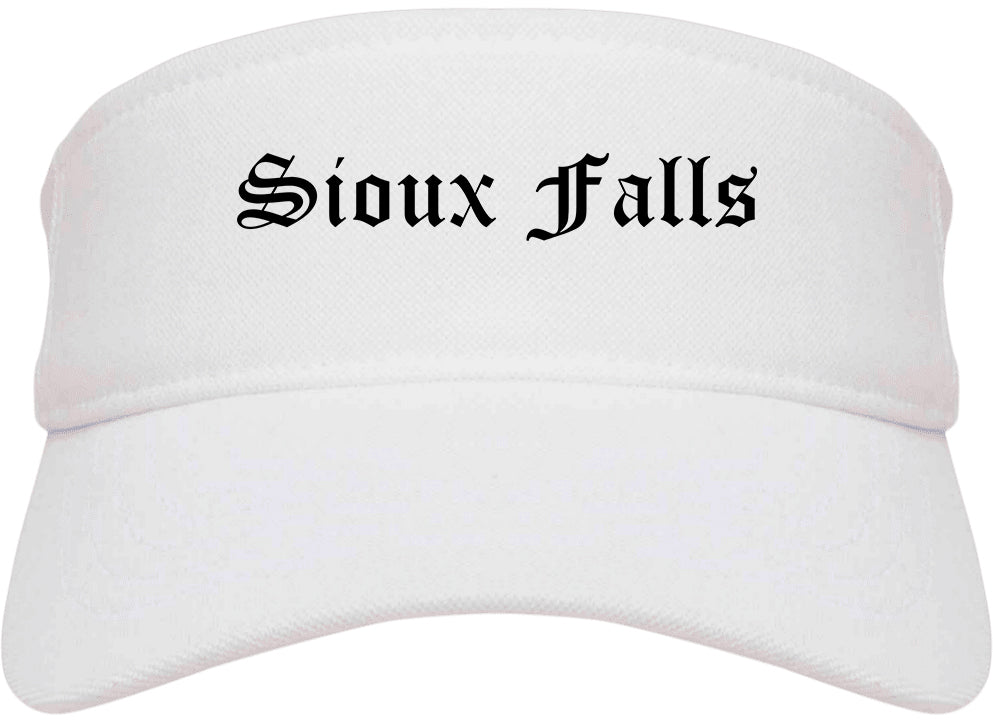 Sioux Falls South Dakota SD Old English Mens Visor Cap Hat White