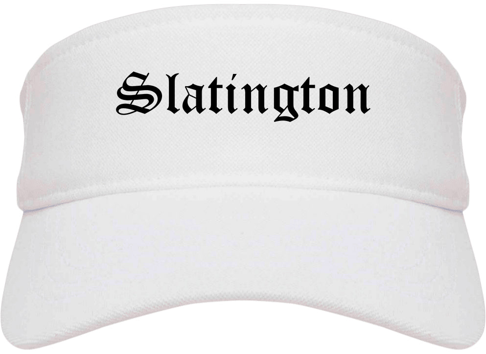Slatington Pennsylvania PA Old English Mens Visor Cap Hat White