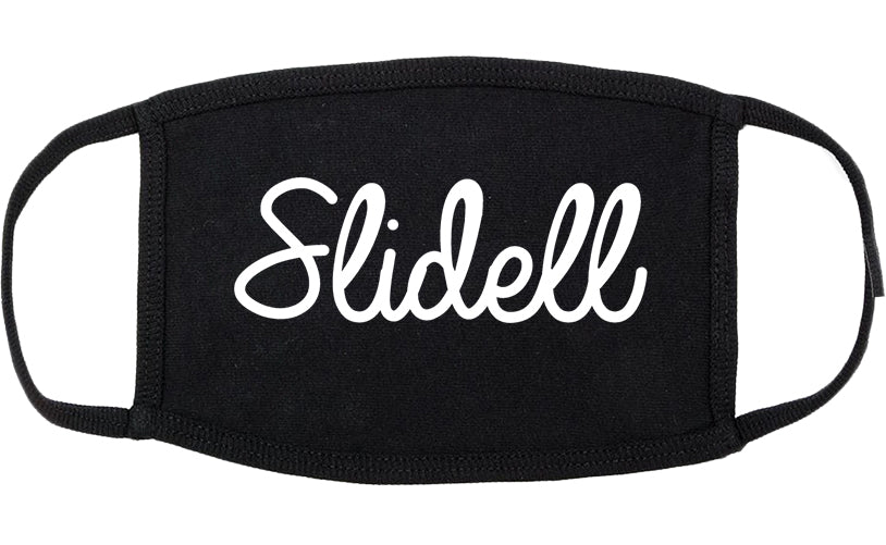 Slidell Louisiana LA Script Cotton Face Mask Black
