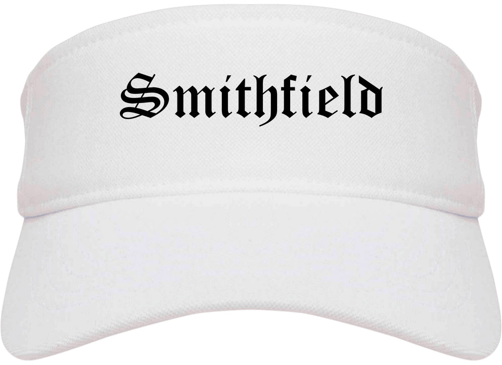 Smithfield North Carolina NC Old English Mens Visor Cap Hat White