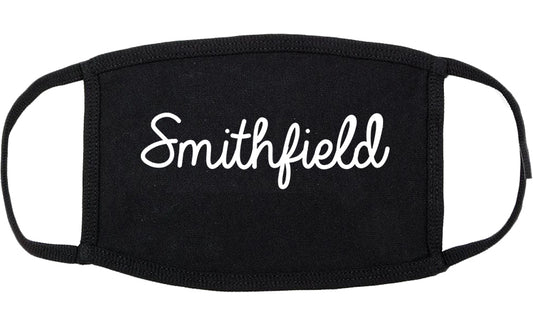 Smithfield Utah UT Script Cotton Face Mask Black