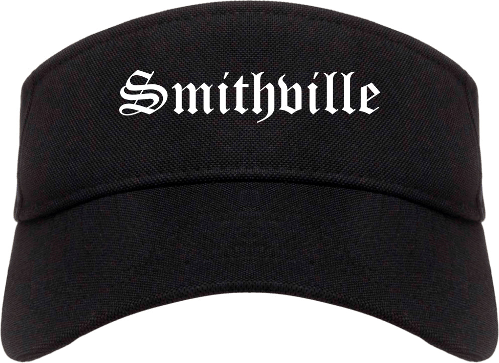 Smithville Missouri MO Old English Mens Visor Cap Hat Black