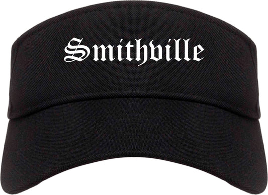 Smithville Missouri MO Old English Mens Visor Cap Hat Black