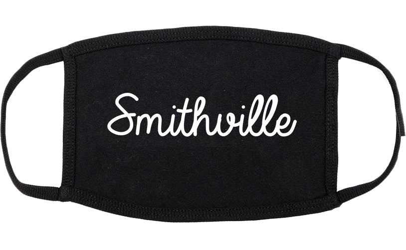 Smithville Texas TX Script Cotton Face Mask Black