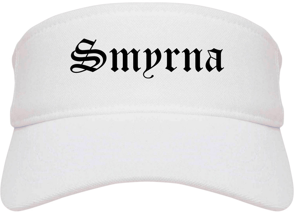 Smyrna Tennessee TN Old English Mens Visor Cap Hat White