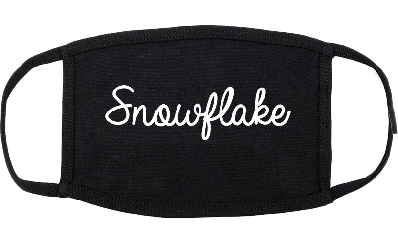 Snowflake Arizona AZ Script Cotton Face Mask Black