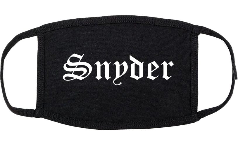 Snyder Texas TX Old English Cotton Face Mask Black