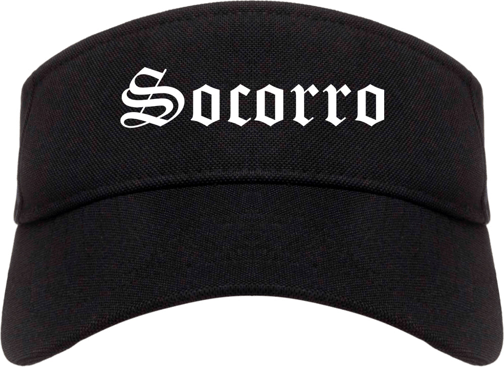 Socorro Texas TX Old English Mens Visor Cap Hat Black
