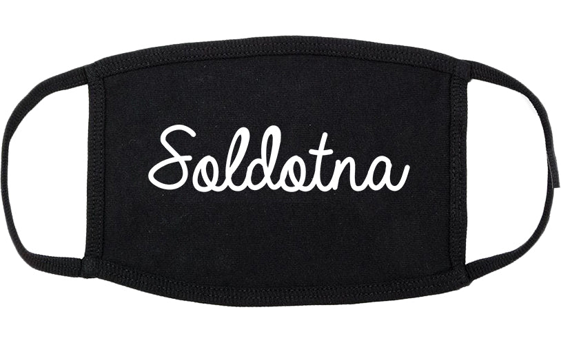 Soldotna Alaska AK Script Cotton Face Mask Black