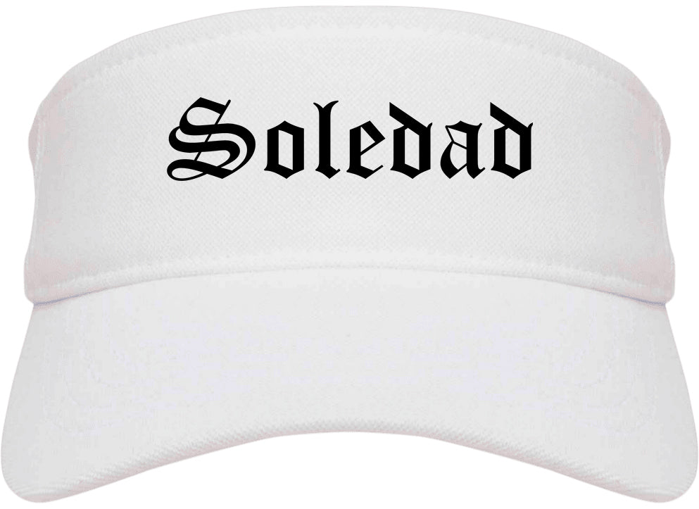 Soledad California CA Old English Mens Visor Cap Hat White
