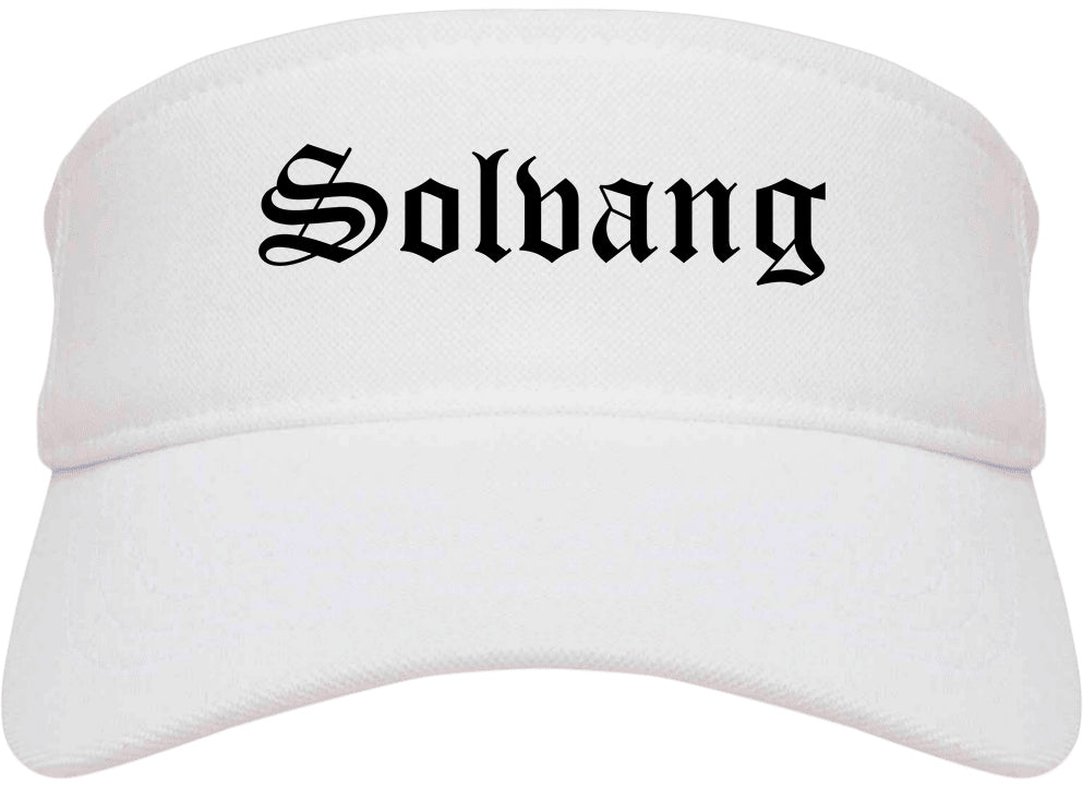Solvang California CA Old English Mens Visor Cap Hat White