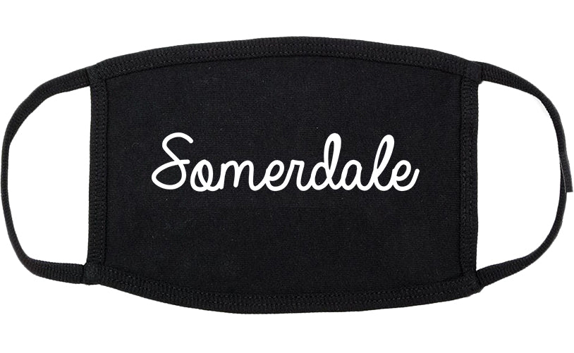 Somerdale New Jersey NJ Script Cotton Face Mask Black