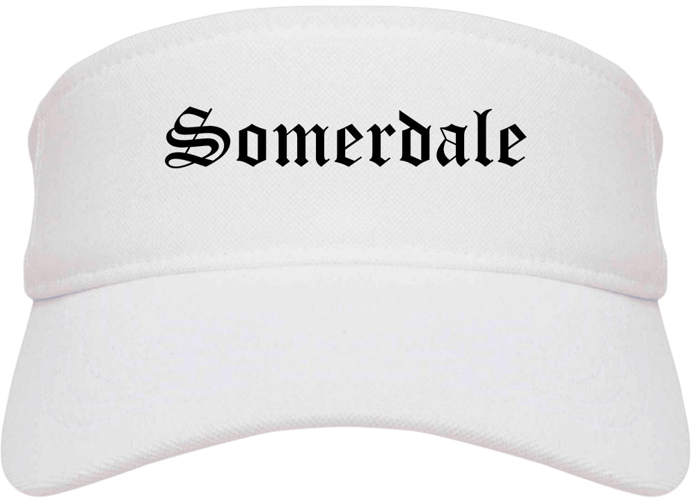 Somerdale New Jersey NJ Old English Mens Visor Cap Hat White