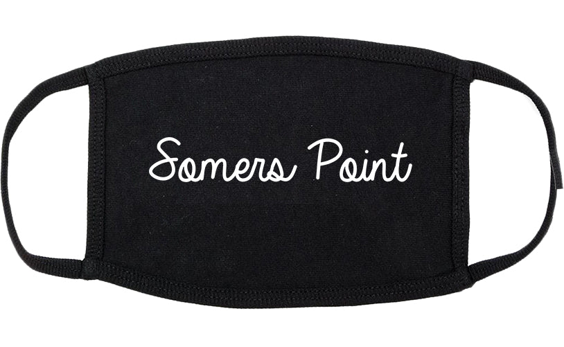 Somers Point New Jersey NJ Script Cotton Face Mask Black
