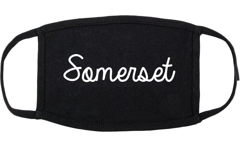 Somerset Pennsylvania PA Script Cotton Face Mask Black