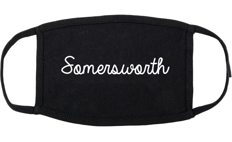 Somersworth New Hampshire NH Script Cotton Face Mask Black