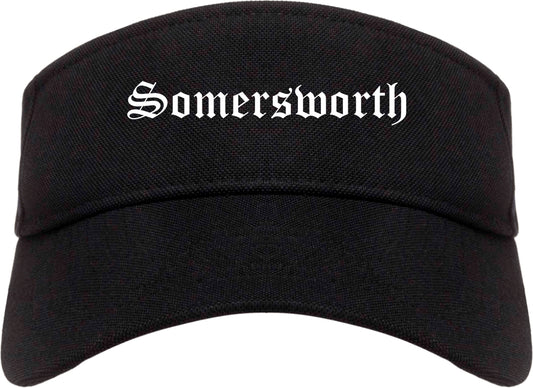 Somersworth New Hampshire NH Old English Mens Visor Cap Hat Black