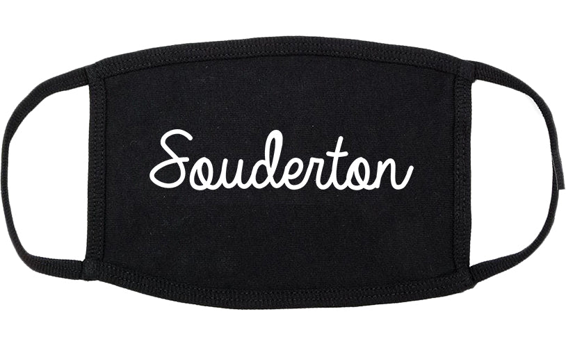 Souderton Pennsylvania PA Script Cotton Face Mask Black