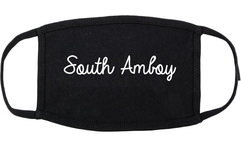 South Amboy New Jersey NJ Script Cotton Face Mask Black
