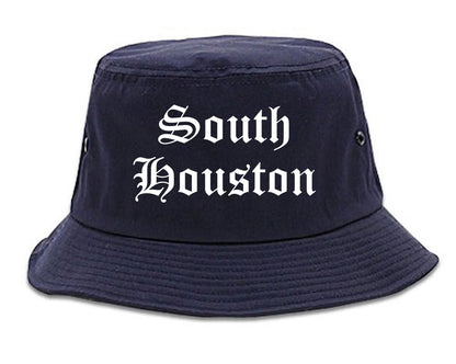 South Houston Texas TX Old English Mens Bucket Hat Navy Blue