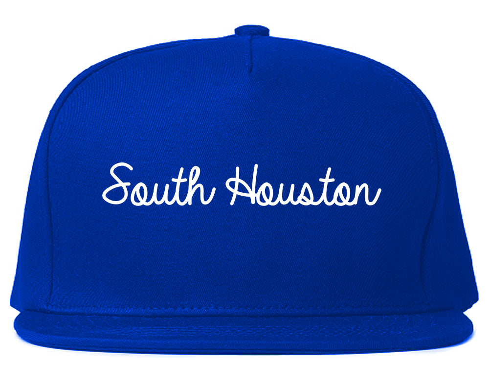 South Houston Texas TX Script Mens Snapback Hat Royal Blue